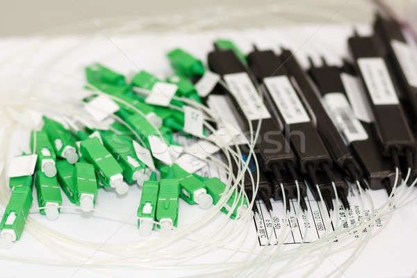Stock photo: fiber optic coupler with SC connectors