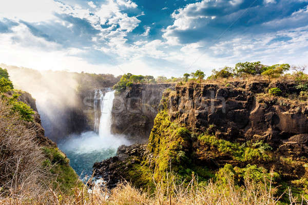 The Victoria falls with dramatic sky Stock photo © artush