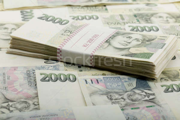 Cseh bankjegyek érték egy kettő ezer Stock fotó © artush