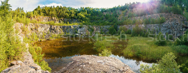 abandoned flooded quarry, Czech republic Stock photo © artush