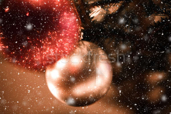 Christmas decoration on tree with light Stock photo © artush