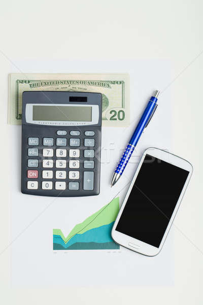 США доллара деньги калькулятор мобильного телефона Сток-фото © artush