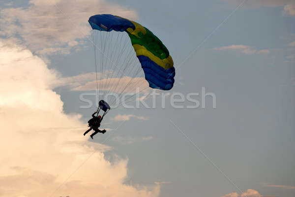 Stock photo: unidentified skydivers, parachutist