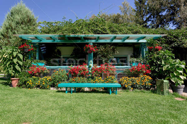 Beautiful pergola in garden design Stock photo © artush
