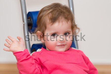 Boldog aranyos kislány kicsi egyéves lány Stock fotó © artush