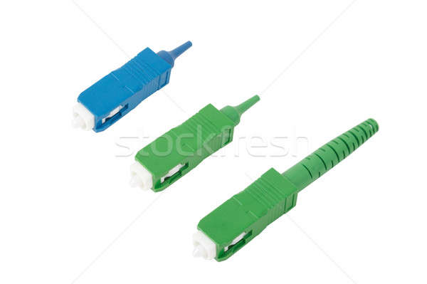 Stock photo: SC fiber optic connectors isolated