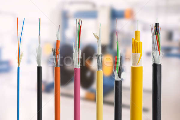 Fiber optical cable detail isolated on white Stock photo © artush