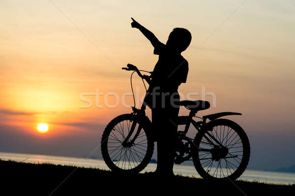 silhouette boy Stock photo © arztsamui