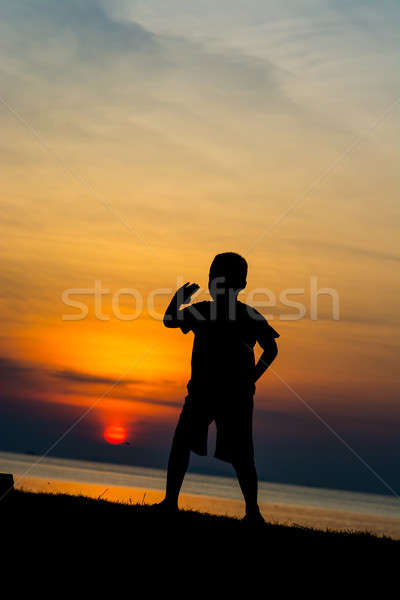 silhouette boy Stock photo © arztsamui