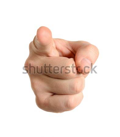 Hand wijzend geïsoleerd witte achtergrond mannen Stockfoto © ashumskiy