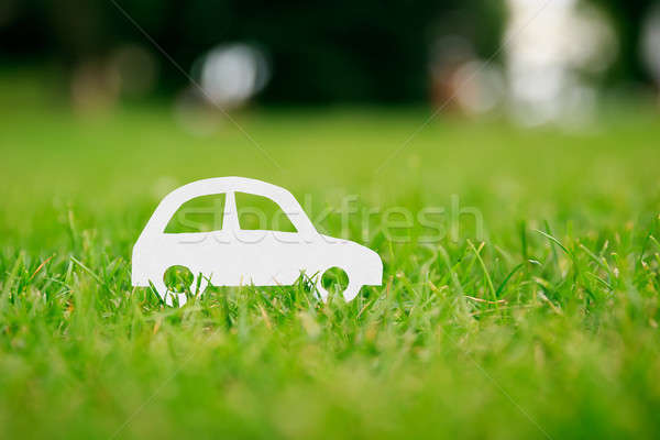 紙 切 汽車 綠草 草 葉 商業照片 © ashumskiy