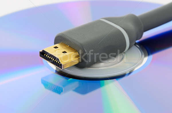HDMI Cable and Blank DVD Disc Stock photo © ashumskiy