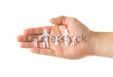 Papier Familie Hand isoliert weiß Mann Stock foto © ashumskiy