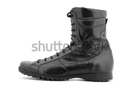 Czarny boot odizolowany biały moda pracy Zdjęcia stock © ashumskiy