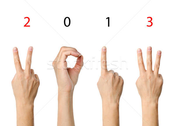 числа 2013 пальцы Creative Новый год Сток-фото © ashumskiy