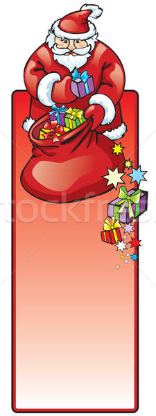 Stockfoto: Kerstman · zak · geschenken · banner · christmas · achtergronden