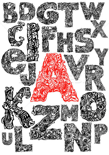 Hand drawing ornamental alphabet Stock photo © ashusha