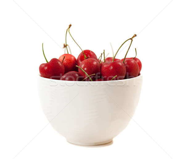 草莓 櫻桃 季節 華盛頓 碗 白 商業照片 © aspenrock