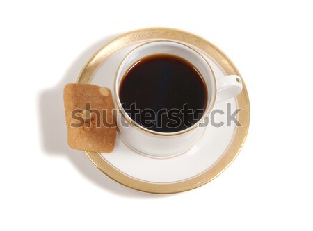 élégante tasse café amande biscuit isolé [[stock_photo]] © aspenrock