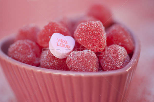 Oui amour coeur bonbons amusement [[stock_photo]] © aspenrock