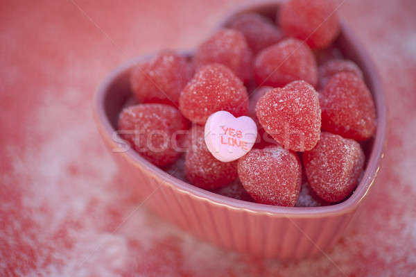 Heureux Valentin coeur bonbons plateau [[stock_photo]] © aspenrock