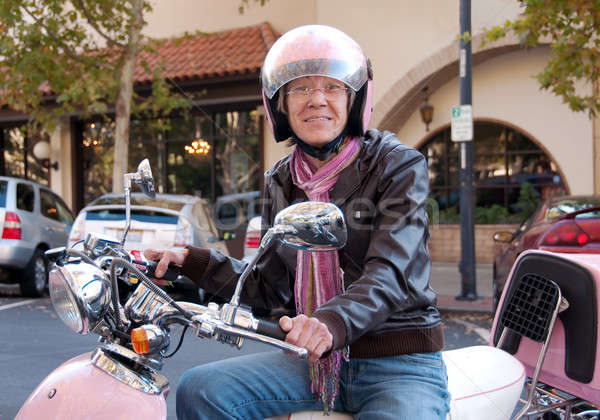 happy biker Stock photo © aspenrock