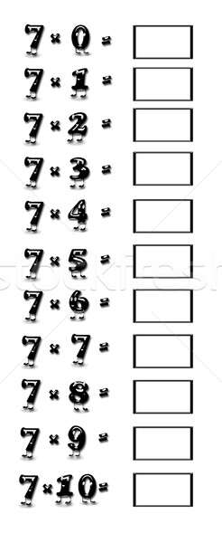 Multiplication table of 7. Stock photo © asturianu