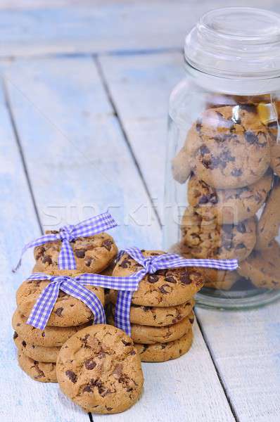 Fatto in casa cookies tavolo in legno cucina alimentare cioccolato Foto d'archivio © asturianu