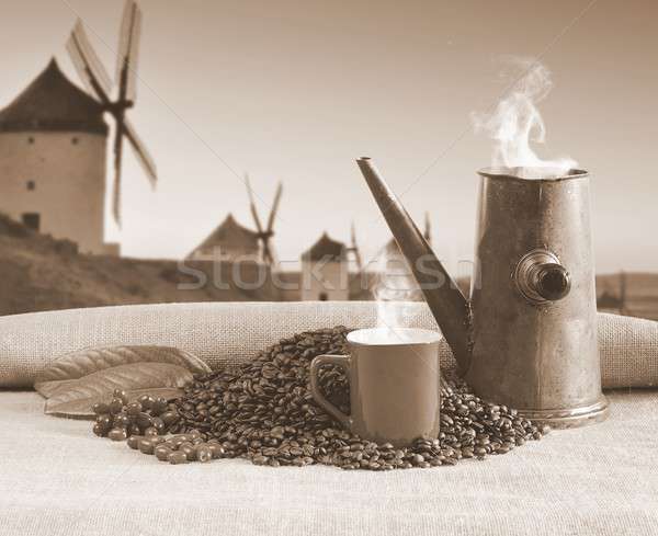 Coffee cup with old pot. Stock photo © asturianu