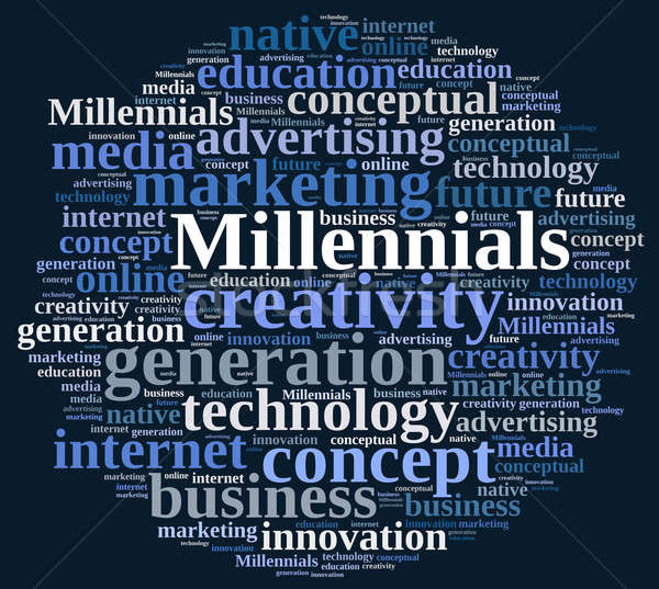 Word cloud relating to Millennials. Stock photo © asturianu