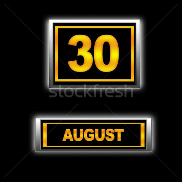 八月 30 插圖 日曆 教育 黑色 商業照片 © asturianu