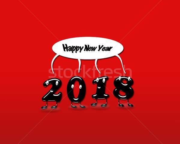 animated numerals of 2018 year congratulating with new year Stock photo © asturianu