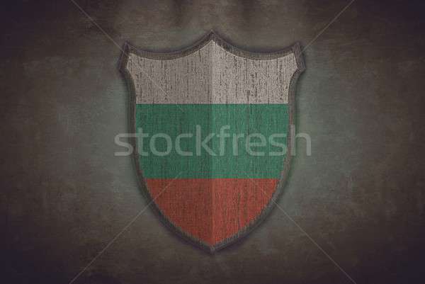 Tarcza Bułgaria banderą ilustracja starych tle Zdjęcia stock © asturianu