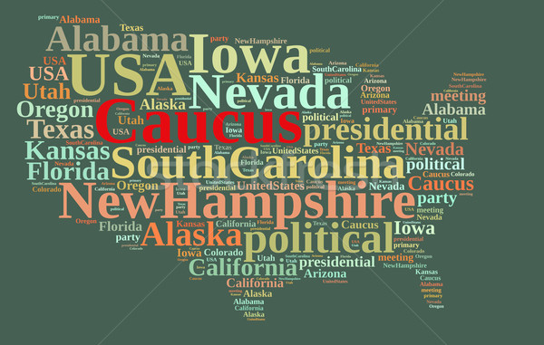 Word cloud on the Caucus in the US. Stock photo © asturianu