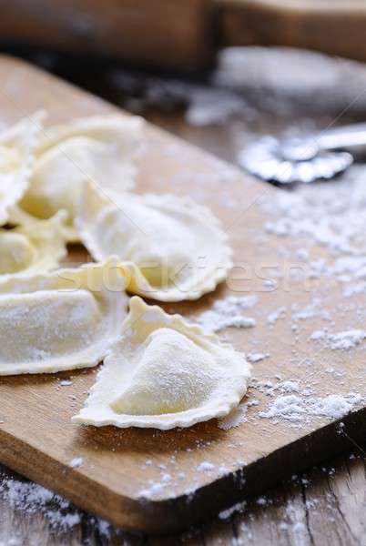 świeże ravioli stół kuchenny obiedzie posiłek Zdjęcia stock © asturianu