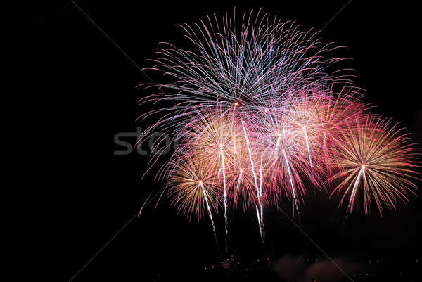 Focuri de artificii noapte petrecere Imagine de stoc © asturianu
