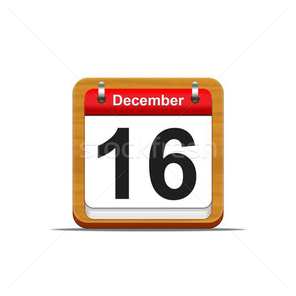 December 16 illustratie elegante houten kalender Stockfoto © asturianu