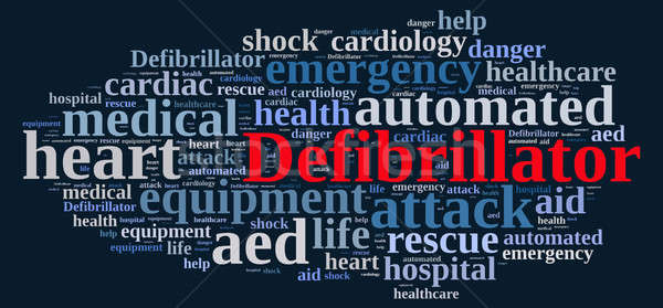 Wort-Wolke Defibrillator Illustration medizinischen Gesundheit Krankenhaus Stock foto © asturianu