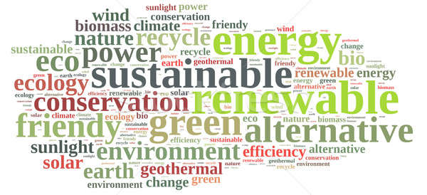 Energie rinnovabili word cloud illustrazione natura nube potere Foto d'archivio © asturianu