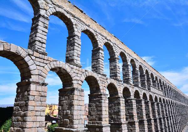 The famous ancient aqueduct in Segovia. Stock photo © asturianu