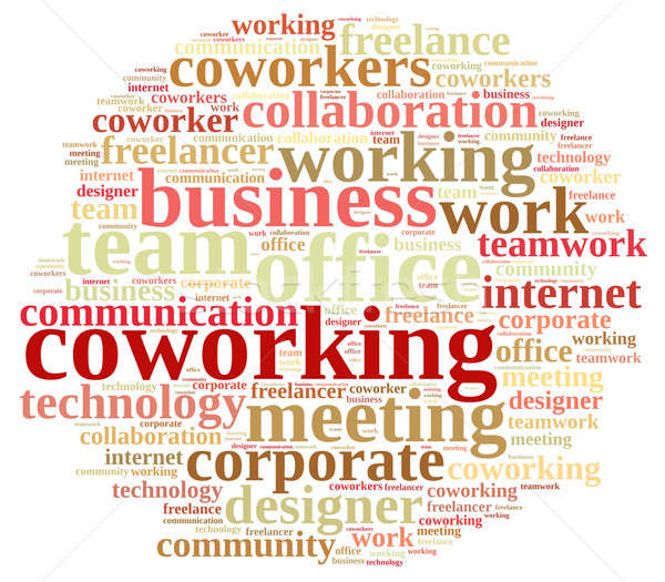 Stock photo: Word cloud coworking.