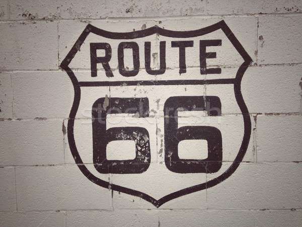 Route 66 imzalamak eski yol anne Stok fotoğraf © asturianu