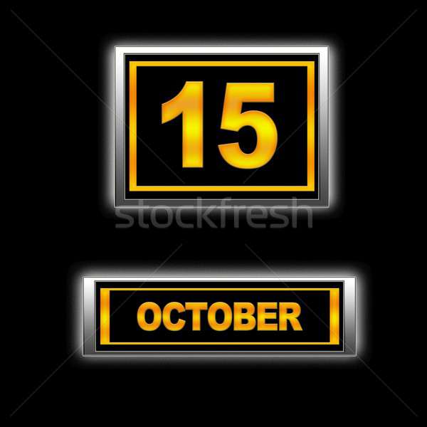 15 illusztráció naptár oktatás fekete terv Stock fotó © asturianu