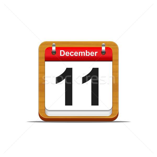 December illustratie elegante houten kalender witte Stockfoto © asturianu