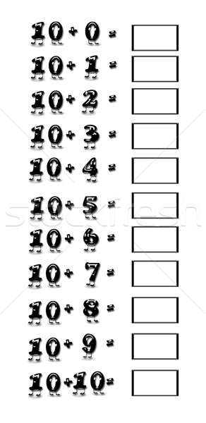 Table 10 illustration blanche éducation drôle [[stock_photo]] © asturianu