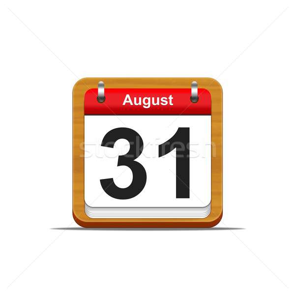 八月 31日， 插圖 優雅 木 日曆 商業照片 © asturianu