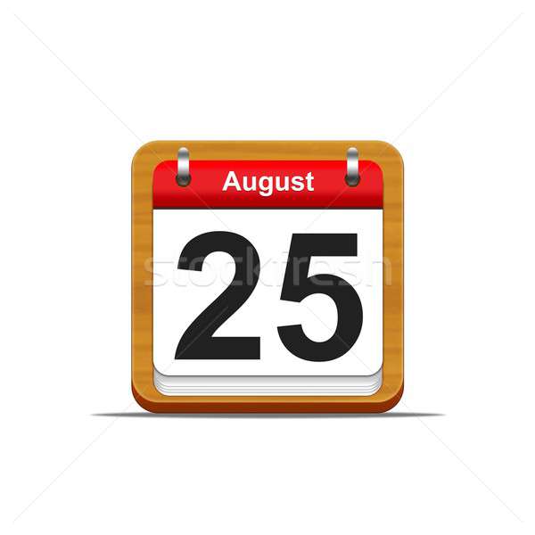 Augusztus 25 illusztráció elegáns fából készült naptár Stock fotó © asturianu