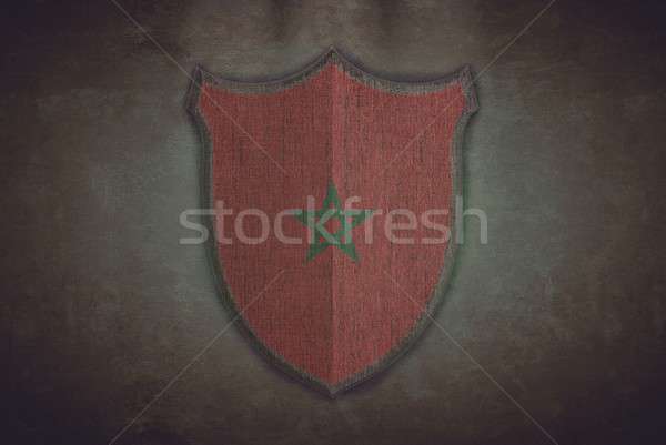 Shield with Morocco flag. Stock photo © asturianu