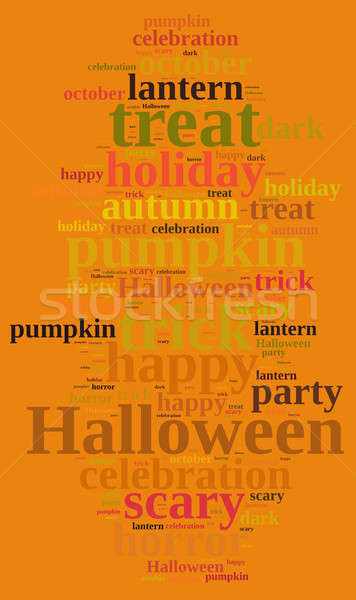 Хэллоуин иллюстрация слово облако дизайна оранжевый осень Сток-фото © asturianu