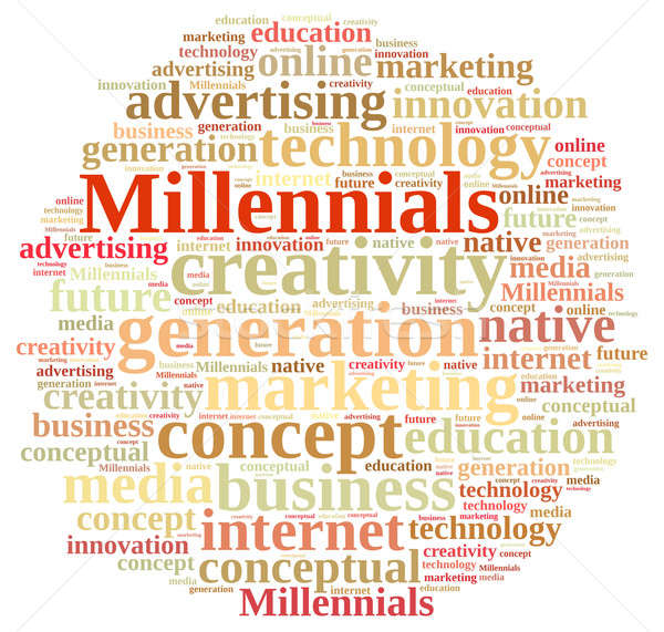 Word cloud relating to Millennials. Stock photo © asturianu